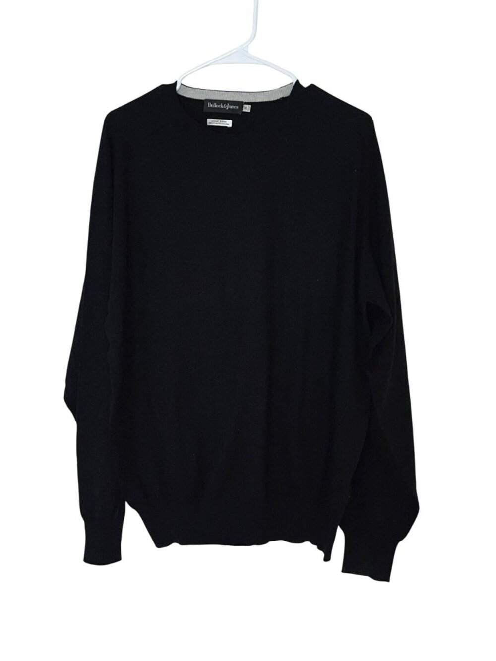 Bullock & Jones Black Cotton & Cashmere Crewneck Sweater XL Mens